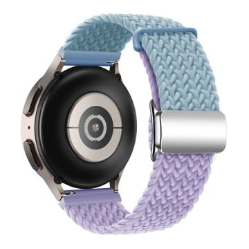 Huawei Watch GT 3 42mm / GT 3 Pro 43mm Universal 20mm Woven Strap Magnetic Silver Buckle Watch Band - Blue+Purple