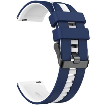 Huawei Watch 4 / 4 Pro / GT 4 46mm Replacement Strap 22mm Universal Silicone Watch Band - Dark Blue+White