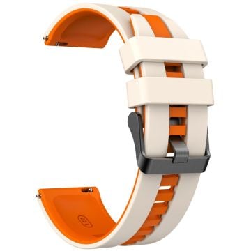 Huawei Watch 4 / 4 Pro / GT 4 46mm Replacement Strap 22mm Universal Silicone Watch Band - Starlight+Orange