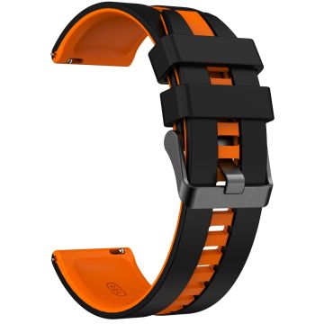 Huawei Watch GT 3 42mm / GT 3 Pro 43mm Universal 20mm Smartwatch Strap Silicone Wrist Band - Black+Orange