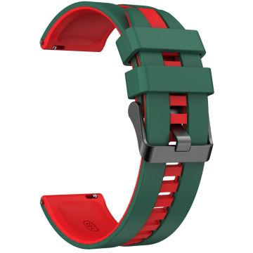 Huawei Watch GT 3 42mm / GT 3 Pro 43mm Universal 20mm Smartwatch Strap Silicone Wrist Band - Blackish Green+Red