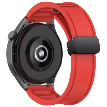 Huawei Watch 4 / Watch 4 Pro / Watch GT 4 46mm Magnetic Watch Band 22mm Width Silicone Strap Quick Release - Red