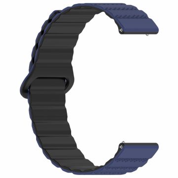 Huawei Watch 4 / 4 Pro / GT 4 46mm Magnetic Strap 22mm Universal Silicone Watch Band - Dark Blue+Black