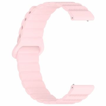 Huawei Watch GT 3 42mm / GT 3 Pro 43mm Universal 20mm Watch Strap Dot Pattern Magnetic Silicone Band - Pink