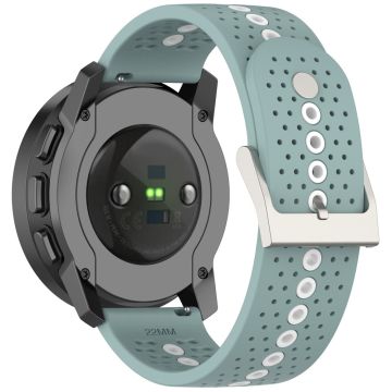 Huawei Watch 4 / 4 Pro / GT 4 46mm Color Holes Watch Strap 22mm Universal Silicone Band - Rock Cyan+White