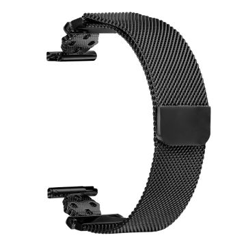 Garmin Vivomove Style / GarminMove Style Milanese Band Flower Stainless Steel Magnetic Mesh Watch Strap - Black