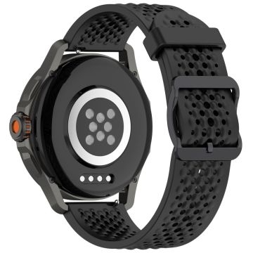 Samsung Galaxy Watch FE 40mm / Watch7 44mm / 40mm Silicone 20mm Multiple Holes Breathable Watch Strap - Black