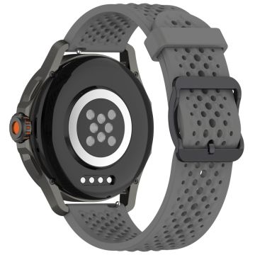 Samsung Galaxy Watch FE 40mm / Watch7 44mm / 40mm Silicone 20mm Multiple Holes Breathable Watch Strap - Dark Grey