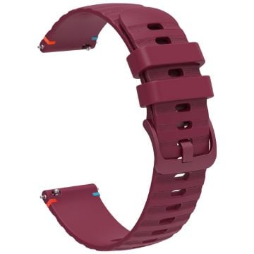 Samsung Galaxy Watch7 Universal 20mm Silicone Watch Strap - Wine Red