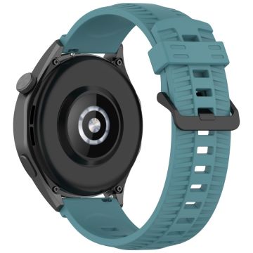 KALEBOL 20mm Watch Strap for Huawei Watch GT 3 42mm / GT 3 Pro 43mm Tire Texture Silicone Wrist Band - Cyan