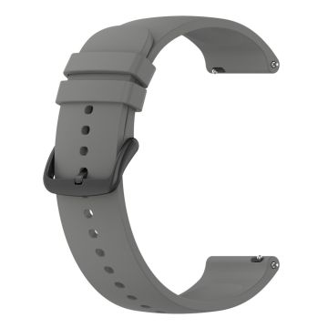 KALEBOL 20mm Silicone Strap for Huawei Watch GT 3 42mm / GT 3 Pro 43mm Round End Watch Band - Dark Grey