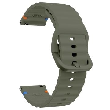 22 mm silikonebånd Xiaomi Watch S4 Sport / Redmi Watch 5 Active Wave Design urrem - Militærgrøn