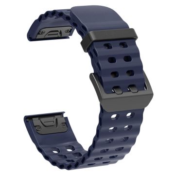 26 mm silikonerem Garmin Fenix 8 51 mm / Enduro 3 / Instinct 2X Watchband med flere huller - Midnatsblå