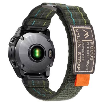 26 mm urrem Garmin Fenix 8 51 mm / Enduro 3 / Enduro 2 Magic Tape Nylon Strap - Militærgrøn