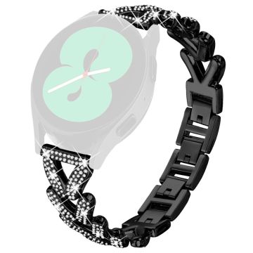 Metal Twisted Watch Band Rhinestone Decor Garmin Vivomove Style / GarminMove Style Watch Strap - Sort