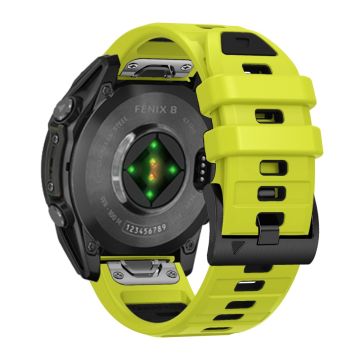 26 mm urrem Garmin Fenix 8 51 mm / Enduro 3 / Instinct 2X Universal Silicone Band - Lime + Sort