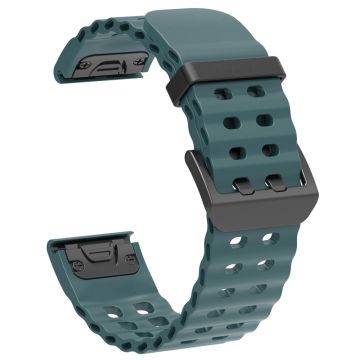 26 mm silikonerem Garmin Fenix 8 51 mm / Enduro 3 / Instinct 2X Watchband med flere huller - Rock Cyan