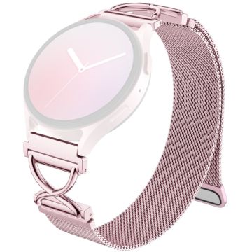 Garmin Vivomove Style / Garminmove Style Milanese Band Galvaniseret magnetisk urrem i rustfrit stål med X-formet stik - Lyserød Rose