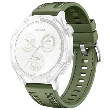 22mm Nylon Silicone Watch Band Huawei Watch GT 5 Pro 46mm / GT 5 46mm / GT 4 46mm / GT 3 Pro 46mm / GT 3 46mm Replacement Strap - Green