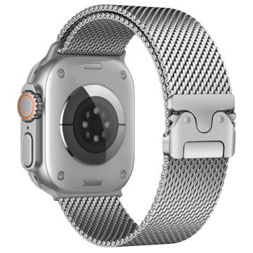 Watch Band Apple Watch Series 10 42mm Umbrella Buckle Electroplated Stainless Steel Strap - Silver