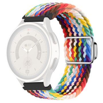 KALEBOL 20mm Magnetic Watch Strap Samsung Galaxy Watch6 Classic 43mm / 47mm / Huawei Watch GT 4 41mm Nylon Band - Official Rainbow