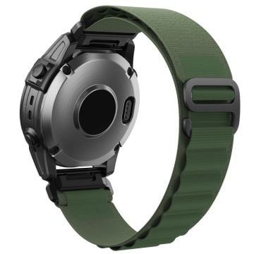 Garmin Fenix 7 / Forerunner 965 / 955 / 945 / 935 Urrem Nylon Loop Quick Release 22mm Armbånd - Militærgrøn