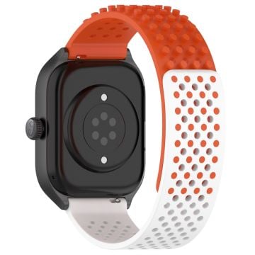 Garmin vivoactive 5 / GarminActive 5 / Venu Sq 2 Silikone Urrem 20mm Åndbar Urrem - Orange / Hvid