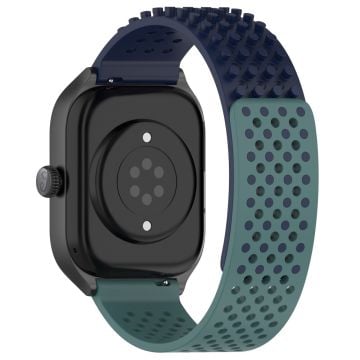 Garmin vivoactive 5 / GarminActive 5 / Venu Sq 2 Silikone Urrem 20mm Åndbar Urrem - Midnatsblå / Olivengrøn