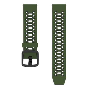 Coros Pace 2 / Garmin vivoactive 5 / GarminActive 5 / Venu Sq 2 Dual Color Watch Strap 20mm Silicone Watchband - Militærgrøn / Sort