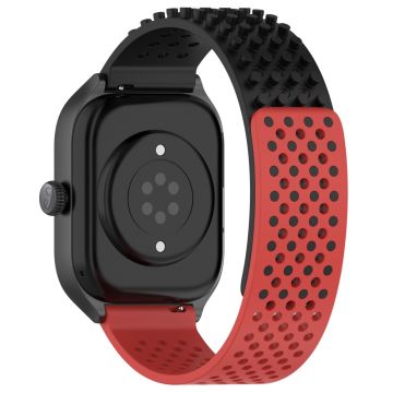 Huami Amazfit GTS 4 Mini / Samsung Gear Sport / Huawei Watch 2 Fleksibel urrem 20mm Åndbar urrem - Sort / Rød