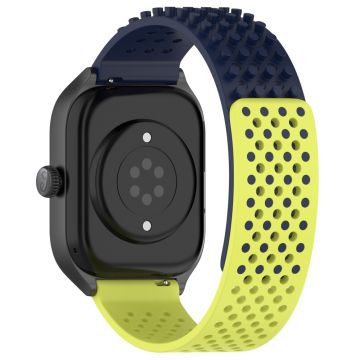 Huami Amazfit GTS 4 Mini / Samsung Gear Sport / Huawei Watch 2 Fleksibel urrem 20mm Åndbar urrem - Midnatsblå / Lime