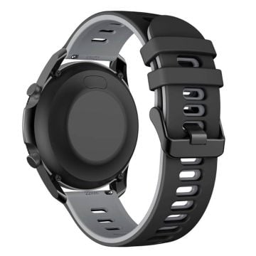 Samsung Galaxy Watch3 45mm / Garmin Venu 3 Urrem 22mm Dual Color Fleksibel Urrem - Sort + Grå