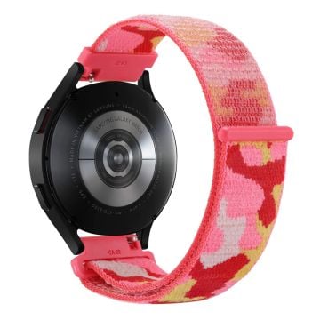 Samsung Galaxy Watch3 45mm / Garmin Venu 3 Watch Band 22mm Nylon Loop Camouflage Strap - Rød Camo