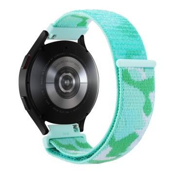 Samsung Galaxy Watch6 Classic 47mm 43mm / GarminActive 5 Nylon Watch Strap 20mm Camouflage Armbånd - Lime Camo