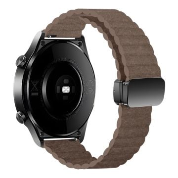 Samsung Galaxy Watch6 / Garmin Venu Sq 2 læderarmbånd 20 mm magnetisk rem - Lys Brun