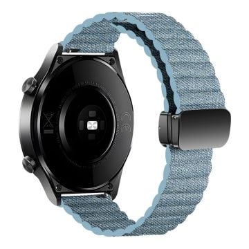 Samsung Galaxy Watch6 / Garmin Venu Sq 2 læderarmbånd 20 mm magnetisk rem - Denimblå