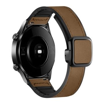 Samsung Galaxy Watch6 / Garmin Venu Sq 2 Urrem 20mm Vegansk læder og fleksibel rem - Mørkebrun