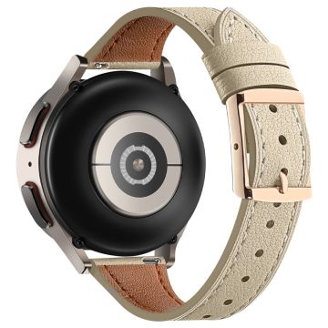 20mm Universal Smartwatch rem Ægte ko-læderrem udskiftning - Beige