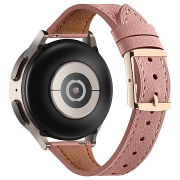 20mm Universal Smartwatch rem Ægte ko-læderrem udskiftning - Mørk Rosa