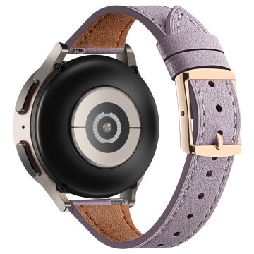 20mm Universal Smartwatch rem Ægte ko-læderrem udskiftning - Lilla