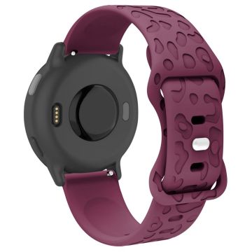 Garmin Venu 2 Plus / vivoactive 5 20 mm silikoneurrem Leopard Texture Justerbar rem - Rødvin