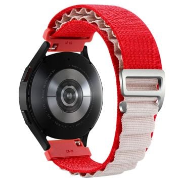 KALEBOL KLB-GSNL-001 Samsung Galaxy Watch3 45mm / Huawei Watch GT4 46mm Watch Strap 22mm Nylon Wristband - Rød + Hvid