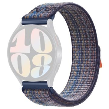 KALEBOL KLB-NLHH-002 Samsung Galaxy Watch6 / Watch6 Classic 20mm Watch Band Nylon Loop Strap - Safir + Orange