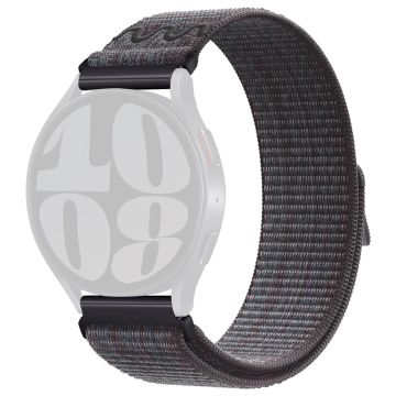 KALEBOL KLB-NLHH-002 Samsung Galaxy Watch6 / Watch6 Classic 20mm Watch Band Nylon Loop Strap - Sort + Blå