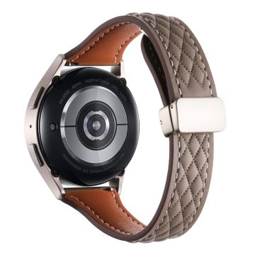 Samsung Galaxy Watch6 Classic / Watch6 Urrem 20mm foldespænde Ægte ko læderrem - Taupe