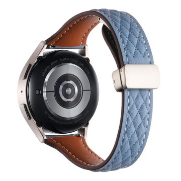 Samsung Galaxy Watch3 45mm / Huawei Watch GT 4 46mm Urrem 22mm Ægte okselæderrem - Blå