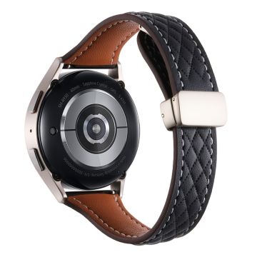 Samsung Galaxy Watch3 45mm / Huawei Watch GT 4 46mm Urrem 22mm Ægte okselæderrem - Sort