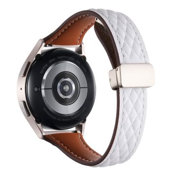 Samsung Galaxy Watch3 45mm / Huawei Watch GT 4 46mm Urrem 22mm Ægte okselæderrem - Hvid