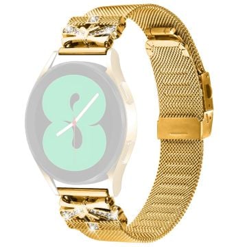 Garmin Vivomove / Vivomove Style / GarminMove Style / Vivomove HR Sport Rhinestone Decor 20mm Stainless Steel Watch Strap - Guld