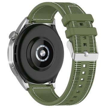 Samsung Galaxy Watch3 45mm / Huawei Watch GT 4 46mm Urrem 22mm Silikone og Nylon Armbånd - Grøn